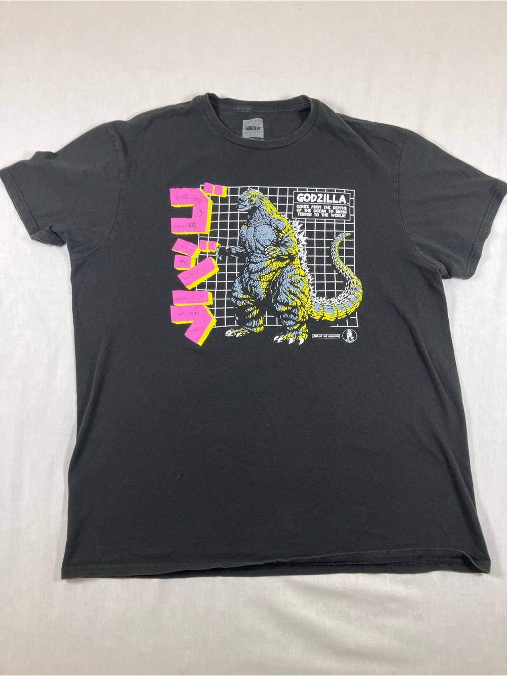 Godzilla Neon Graphic Short Sleeve T-Shirt - Black